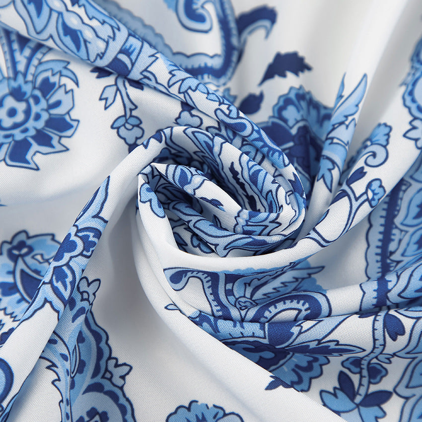 Dame Kimono-Style Morgenkåbe med Paisley-mønster og Talje-bælte Stilla