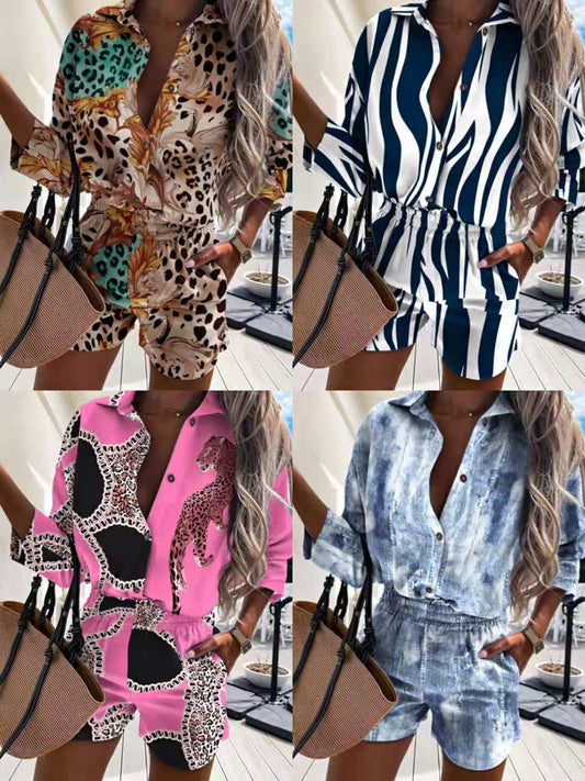 Damer Casual Jumpsuit med struktureret print og praktiske lommer Stilla