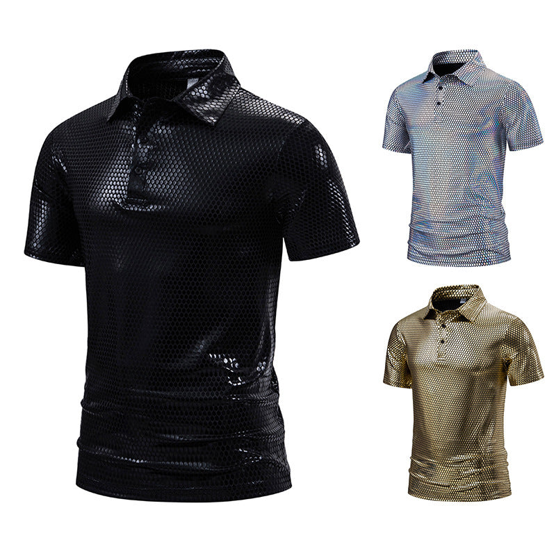 Herrer Metallic Grafik Polo-Shirt Stilla