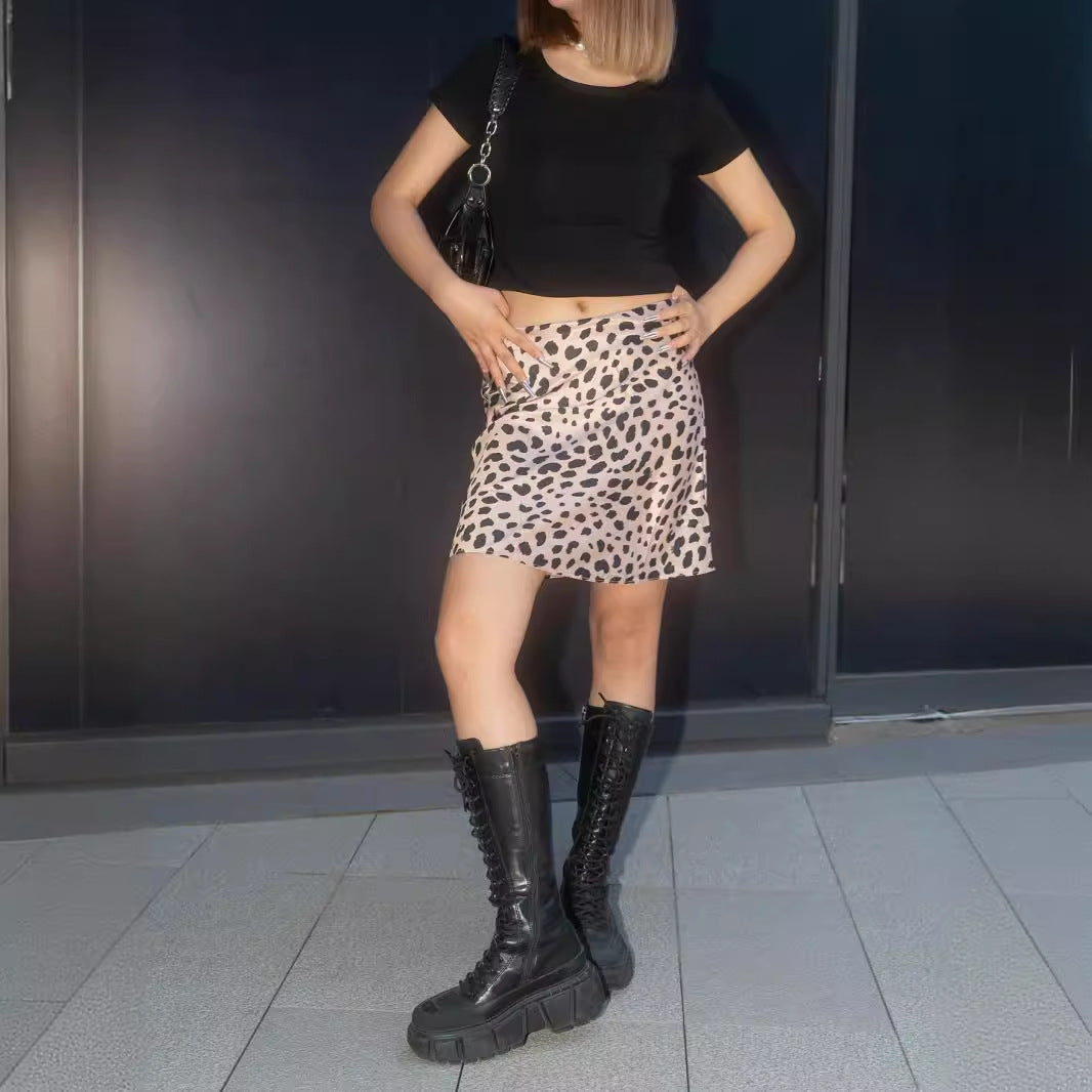 Dame A-linje nederdel med dyreprint Stilla