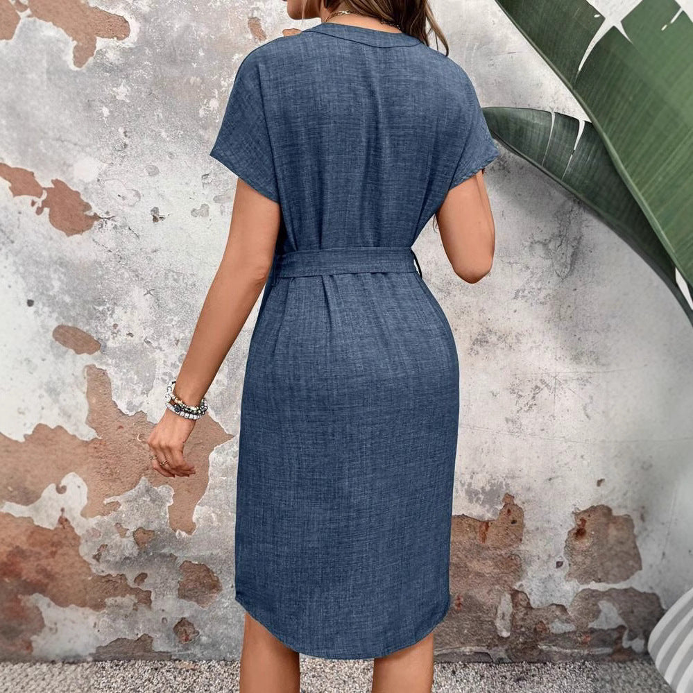 Dame afslappet midikjole i let stof Stilla