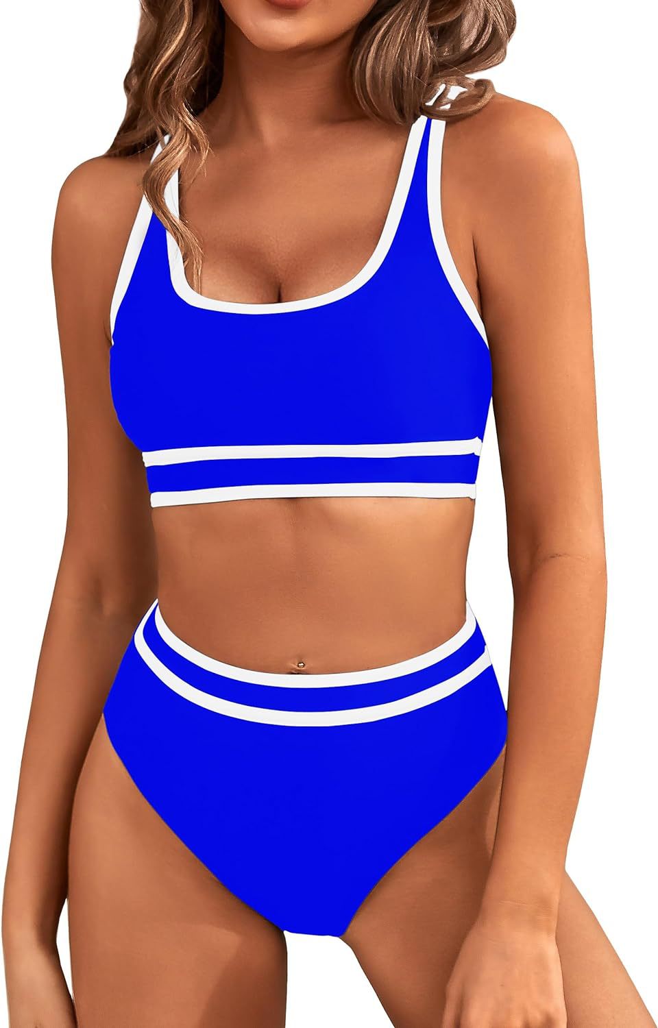 Dame Sporty bikini sæt med brede stropper og høj skæring Stilla