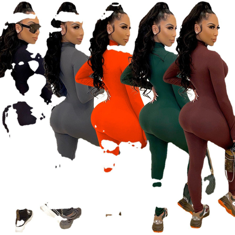 Kvinder Hel-Længde Lynlås Bodysuit Stilla