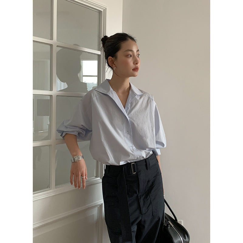 Dame afslappet skjorte med moderne snit og fine stofdetaljer Stilla