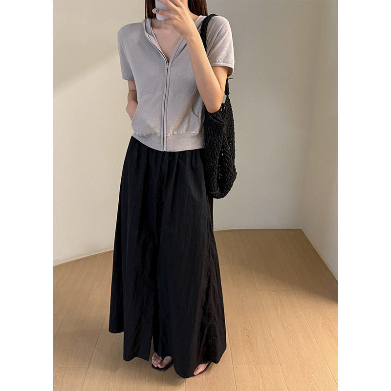 Dame afslappet hættejakke med kort snit og praktiske lommer Stilla