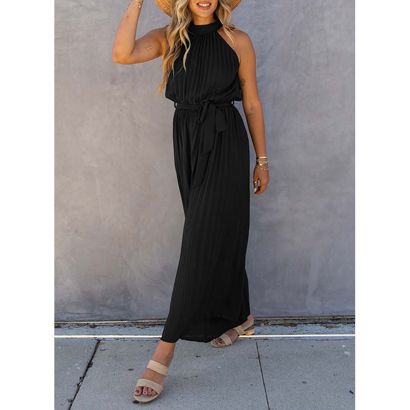 Dame elegant Plissé-jumpsuit Stilla