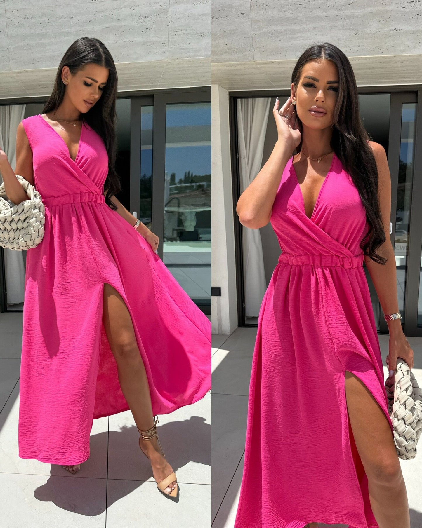 Dame Elegant Højskåret Maxi Kjole Stilla