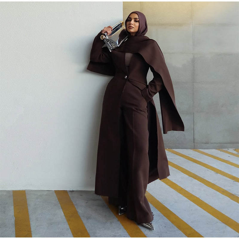 Dame elegant Couture-jakke med draperet design Stilla