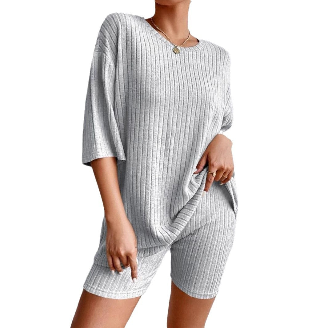 Dame afslappet dobbelt-sæt med ribstruktur Stilla