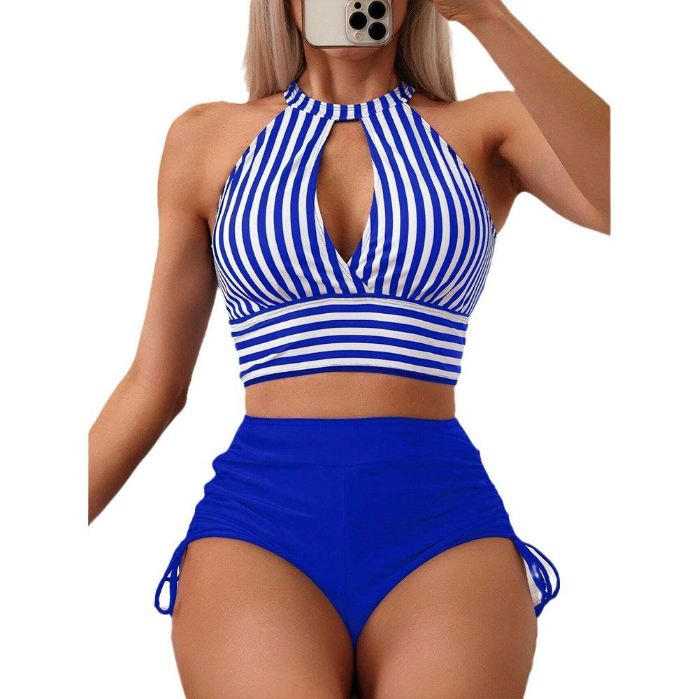Dame højtaljet bikini med moderne kravedesign Stilla