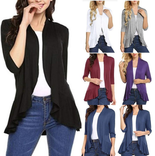 Dame Let cardigan med asymmetrisk kant Stilla