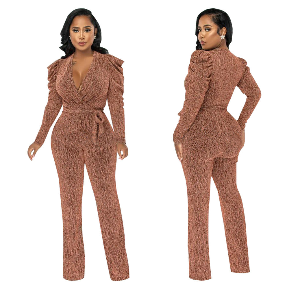 Dame Elegant Jumpsuit med raffineret drapering og figursyet snit Stilla