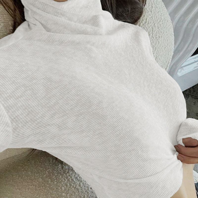 Dame Cropped-Top med høj krave og lange ærmer Stilla