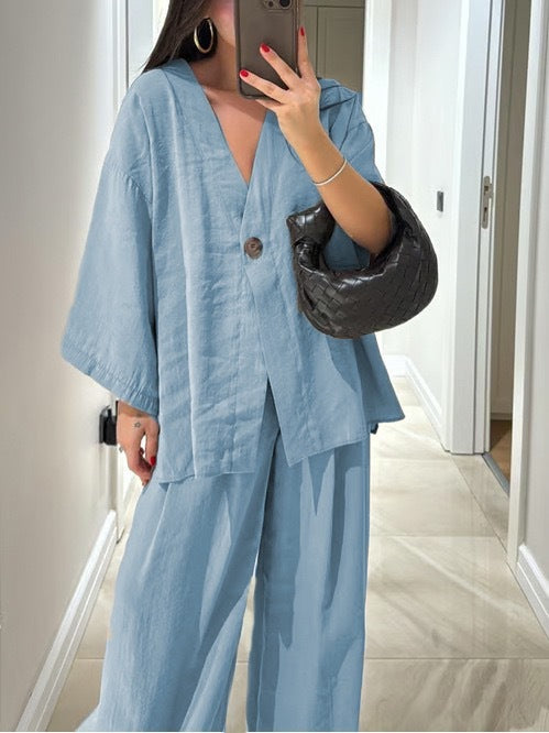 Dame afslappet jumpsuit med bredt ben og elegant snit Stilla