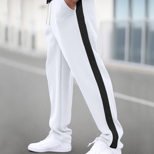 Herrer sporty joggingbukser med sidelommen trykknapper Stilla