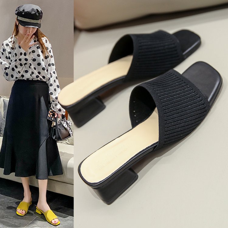 Dame åbne blokhæl-sandaler med elegant rippedesign Stilla