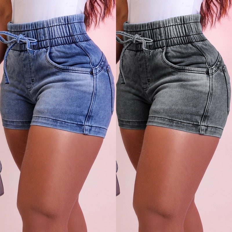Dame Denim-shorts i moderne fritidstil Stilla