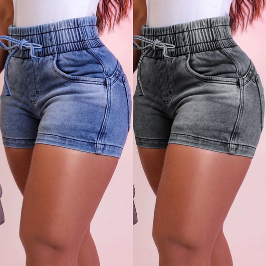 Dame Denim-shorts i moderne fritidstil Stilla