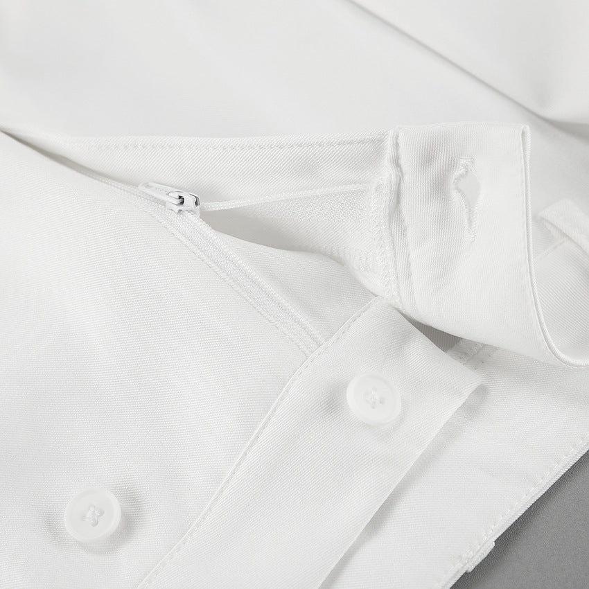 Dame elegant bredskårne palazzo-bukser med asymmetrisk design og høj talje Stilla