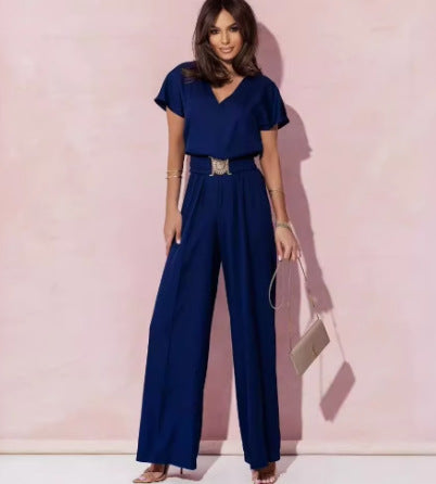 Dame Elegant Jumpsuit med Bælte Detalje Stilla