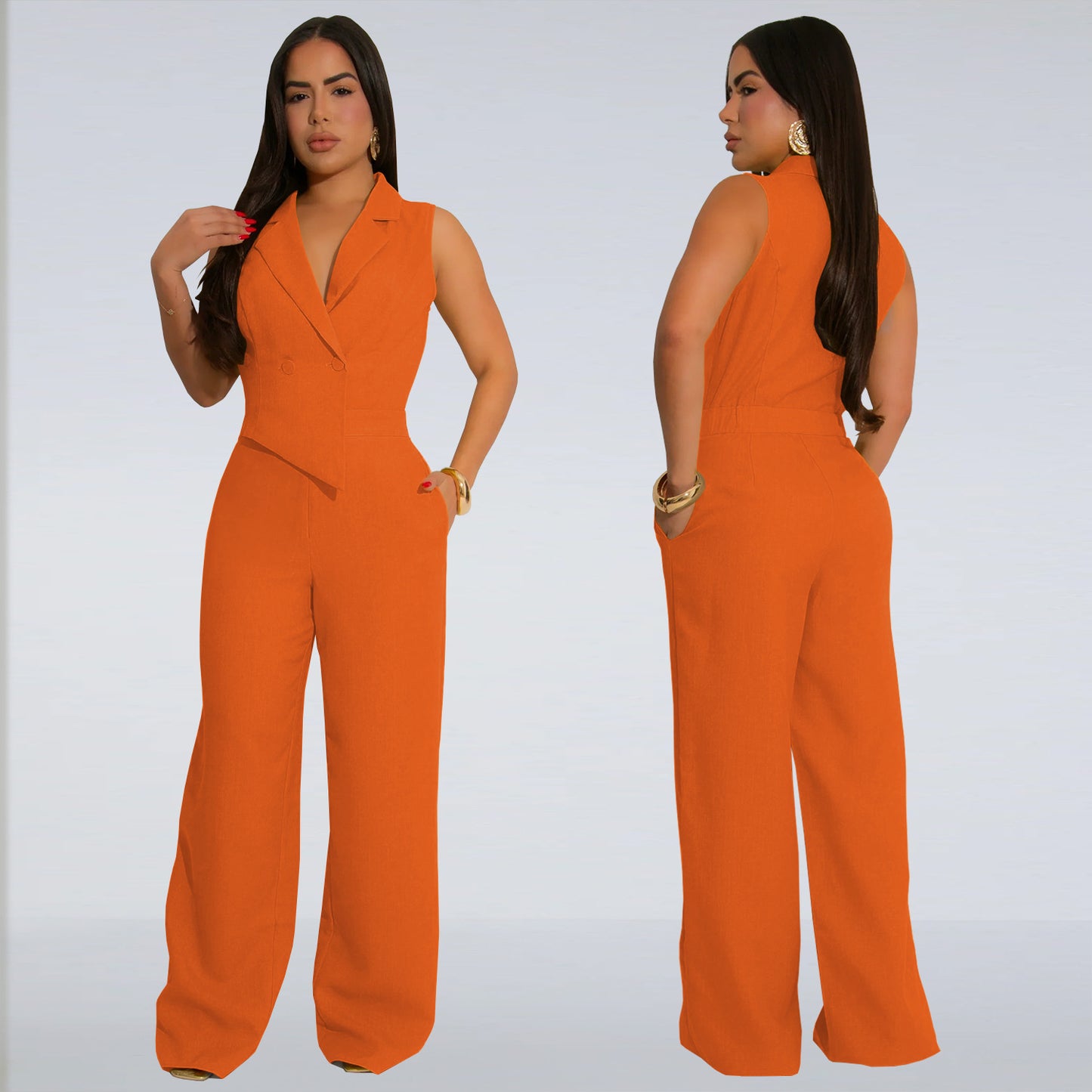 Dame Elegant heldragt med taljeret snit og flot reverskrave Stilla