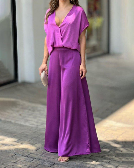 Dame elegant satin-jumpsuit Stilla