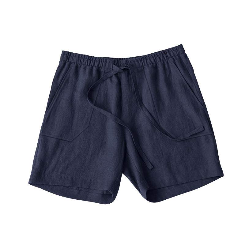 Herre let linned-shorts med elastisk talje og praktiske lommer Stilla