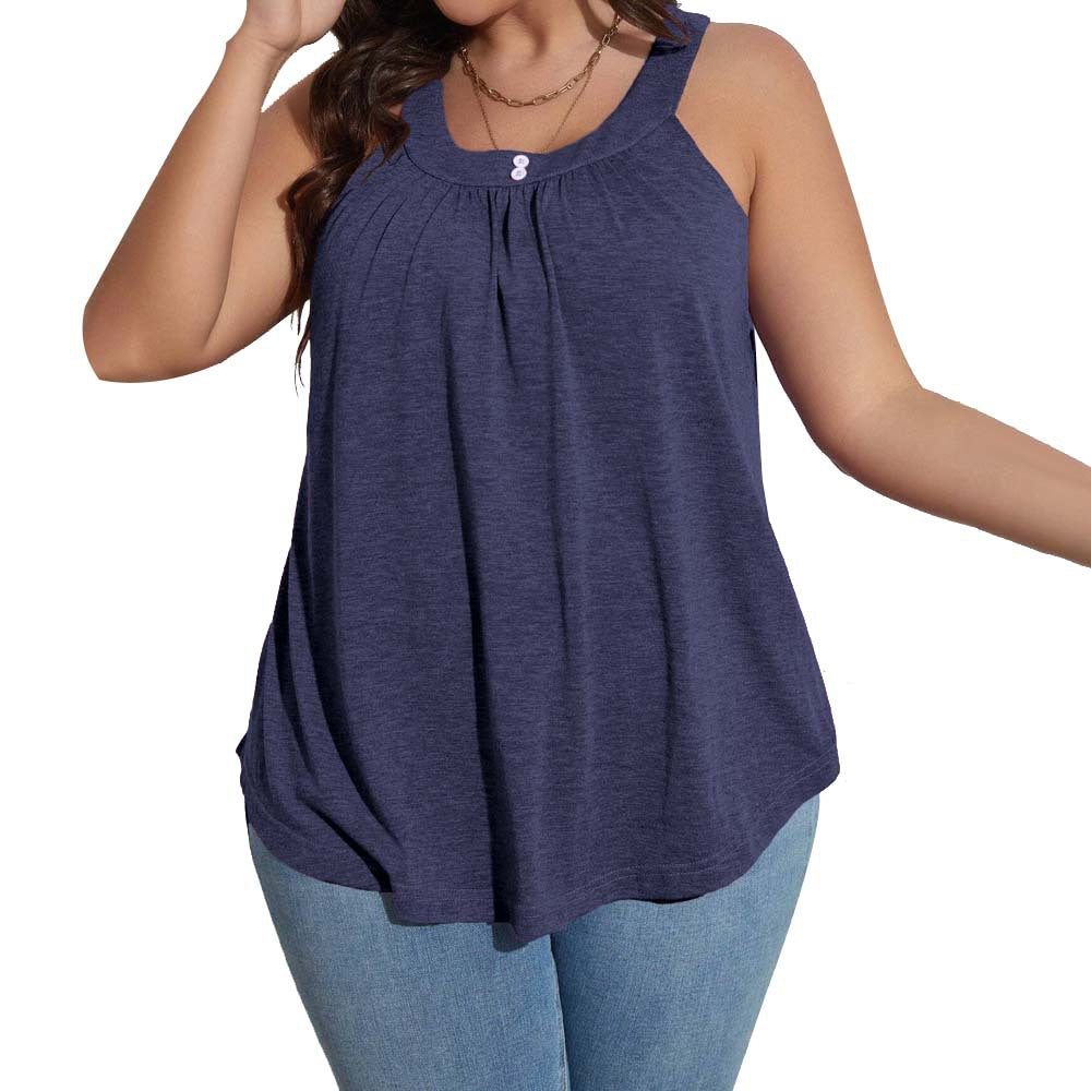 Dame afslappet spaghetti strop top med knapdetaljer Stilla