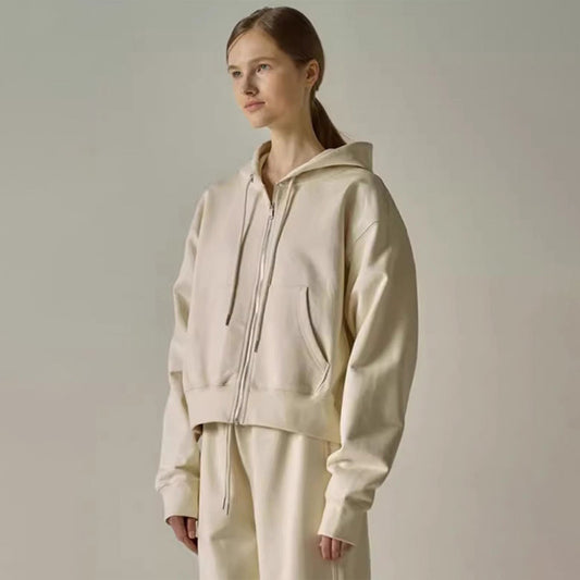 Dame afslappet hættetrøje med kontrasterende lynlås og komfortabel pasform Stilla