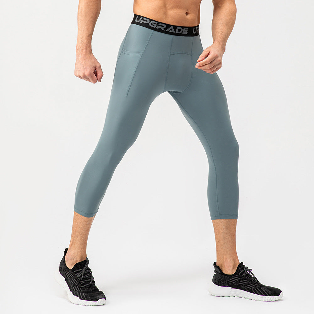 Herrer Sporty Kompressionsleggings med praktiske sidelommer og åndbare egenskaber Stilla
