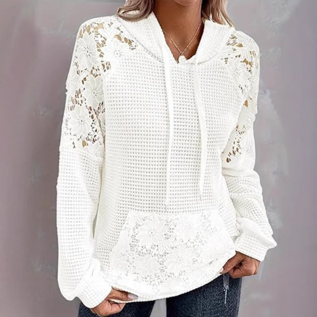 Dame afslappet hoodie med spids accenter Stilla