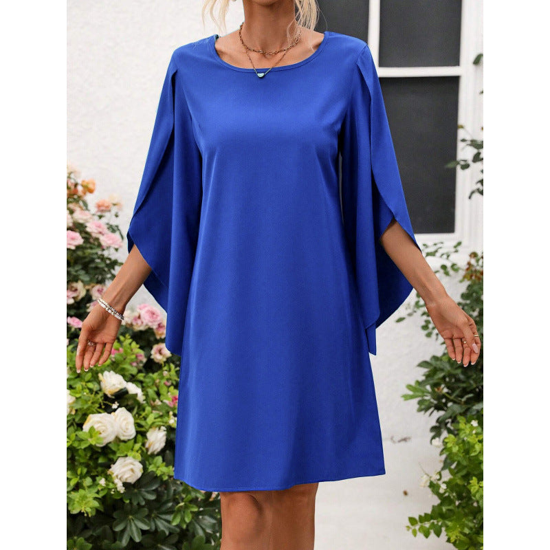 Dame Elegant Kappe Ærme Kjole Stilla