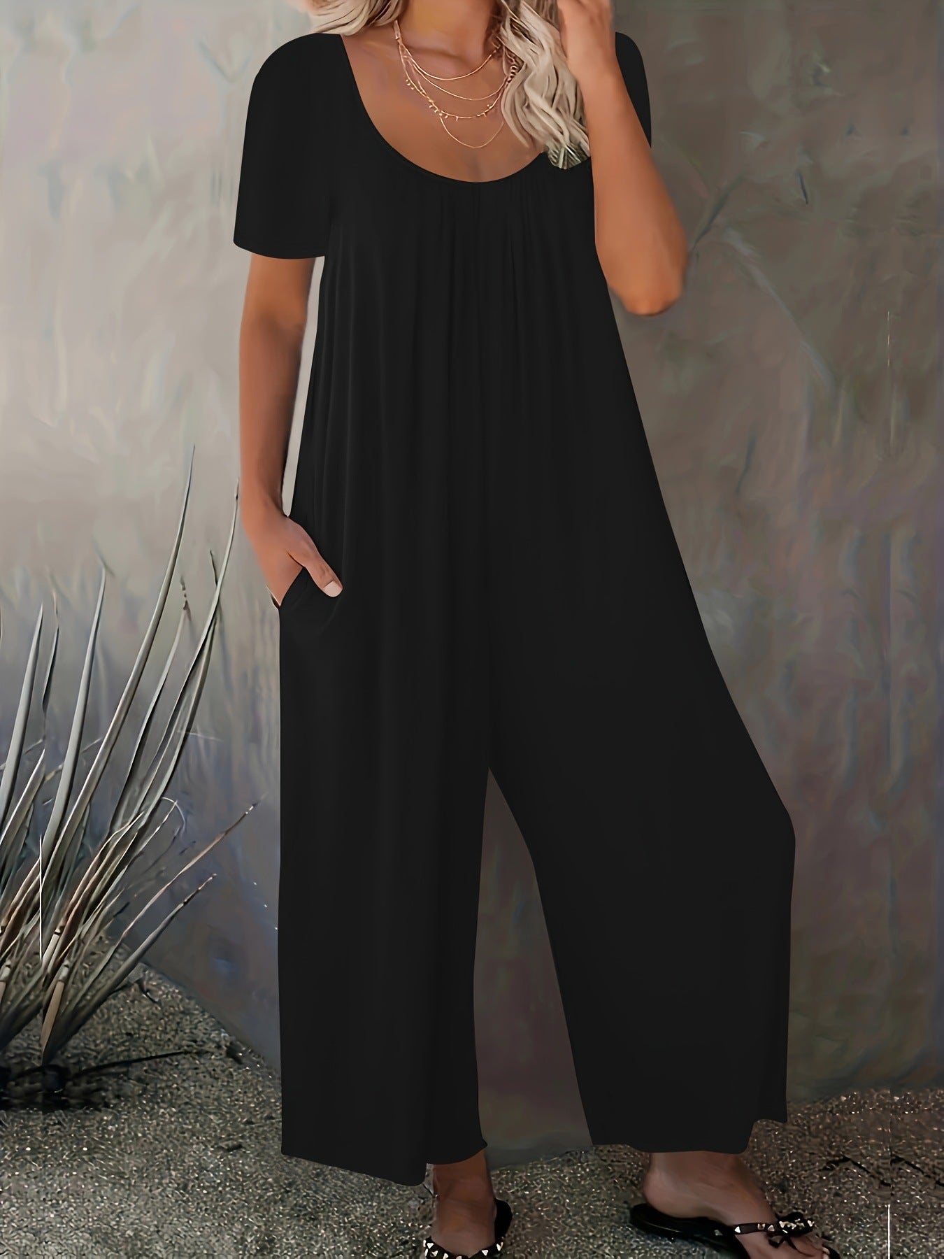 Dame Casual Jumpsuit med løs pasform og praktiske lommer Stilla