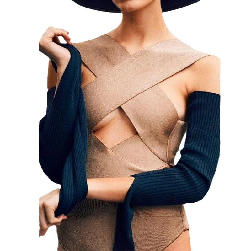 Dame Designer Badedragt med smart krydsbånd-design Stilla