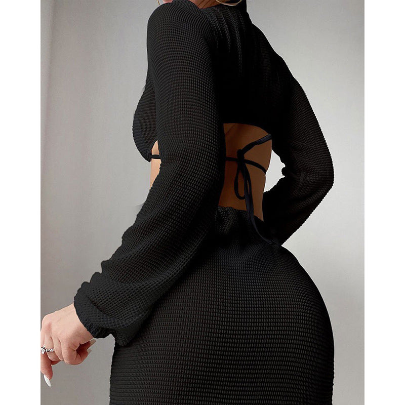 Dame Cut-Out Strik Mini Kjole Stilla