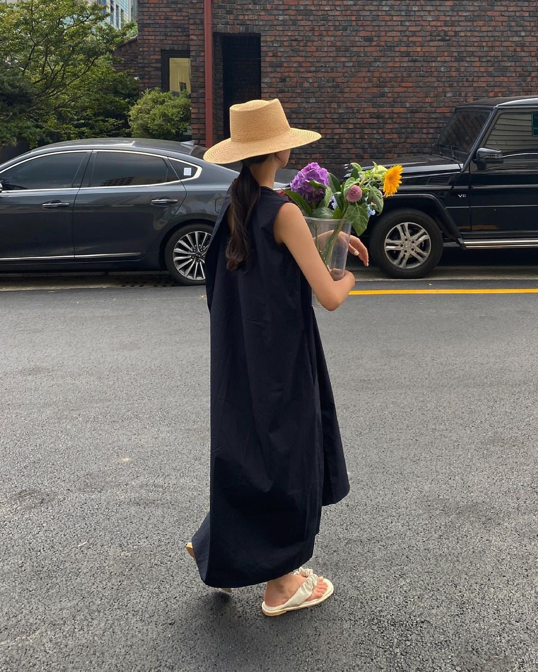 Dame afslappet sommermaxikjole med ensfarvet design og bred pasform Stilla