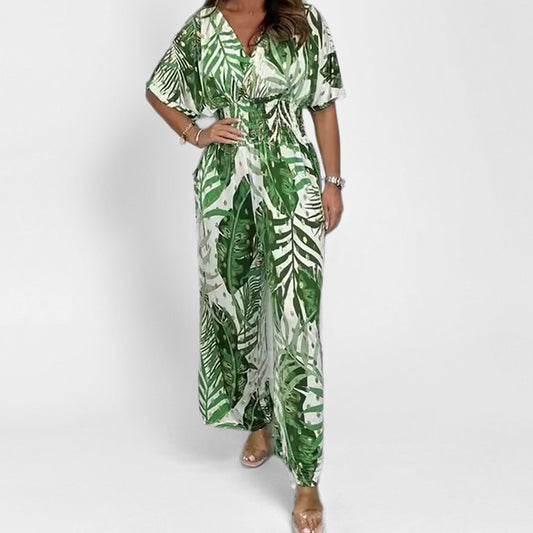 Dame fritids-jumpsuit med blomstret design Stilla