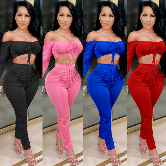 Dame Elegant Off-Shoulder Jumpsuit med raffinerede ruffles detaljer og figursyet pasform Stilla