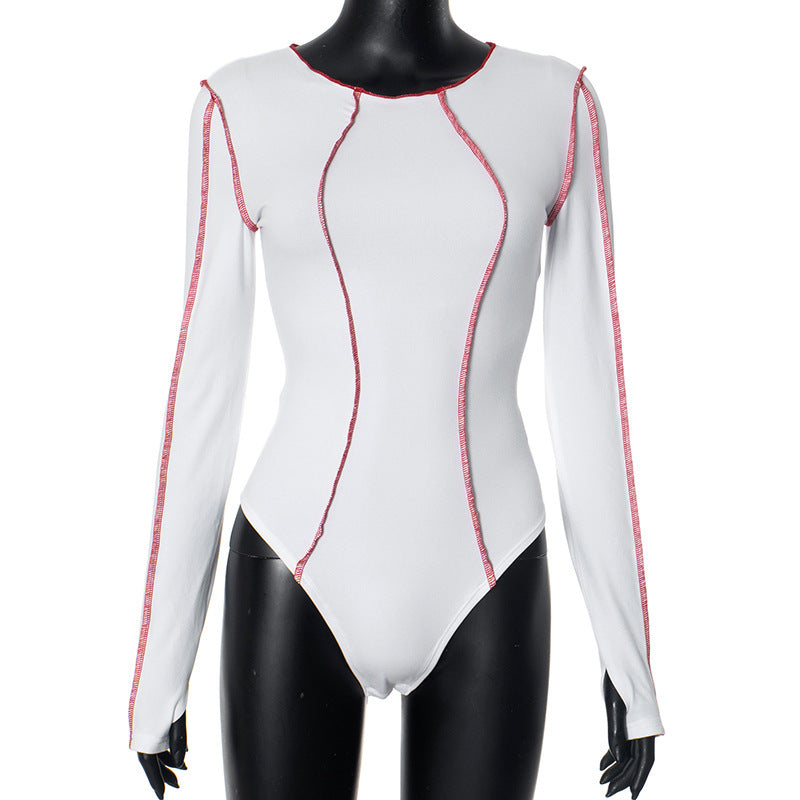 Dame elegant bodysuit med lang arm og kontureret design Stilla