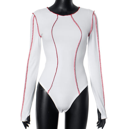 Dame elegant bodysuit med lang arm og kontureret design Stilla