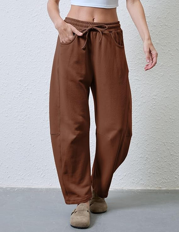 Dame afslappet fritidshose med elastisk talje og sidelommer Stilla