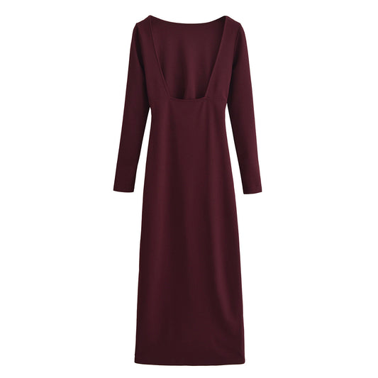 Dame Draperet Langærmet Maxikjole Stilla