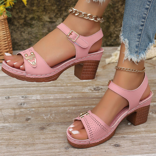 Dame Elegant Formede Plateau-Sandaletter med Dekoration og komfortabel Hæl Stilla