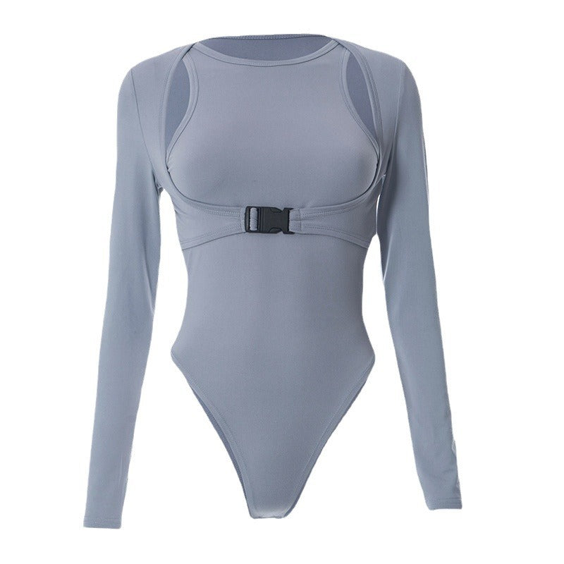 Damer Cut-Out Buckled Langærmet Bodysuit Stilla