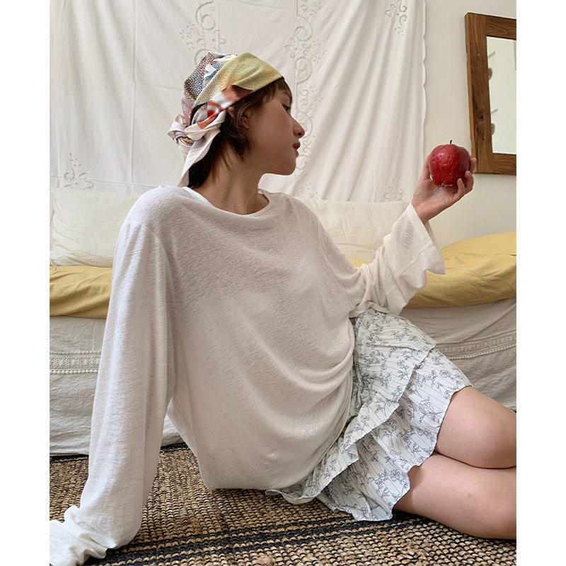 Dame afslappet langærmet skjorte lavet af åndbart materiale Stilla