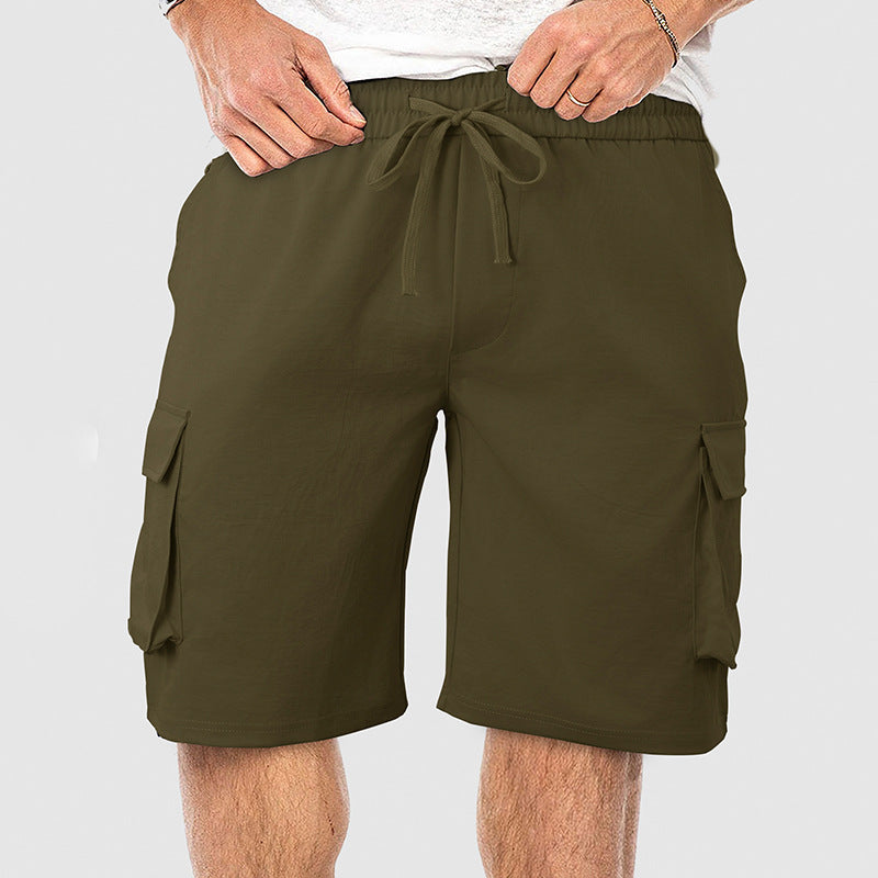 Herrer Cargo Shorts med elastisk talje og praktisk lomme-design Stilla