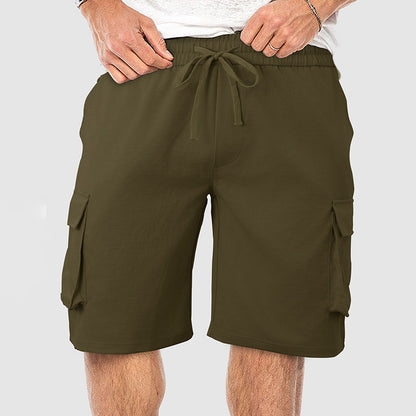 Herrer Cargo Shorts med elastisk talje og praktisk lomme-design Stilla