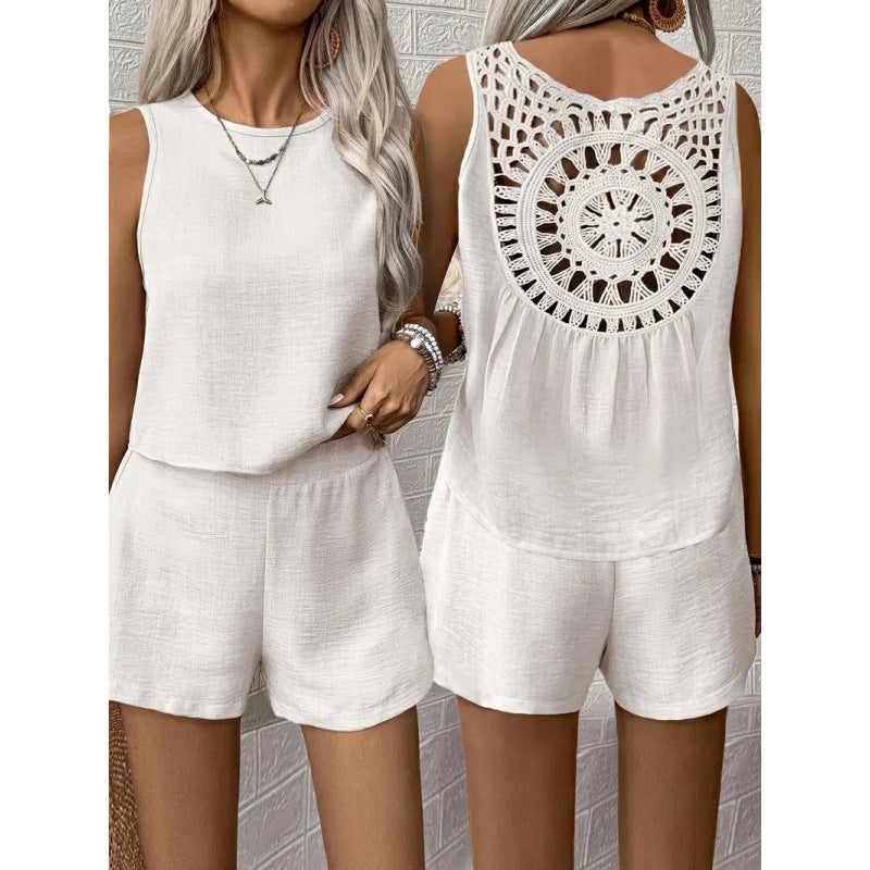 Femme Hæklet ryg Casual Jumpsuit Stilla