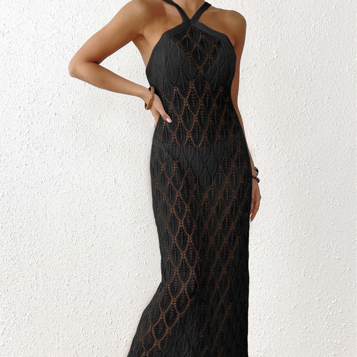 Dame Elegant Hæklet Maxi Kjole Stilla