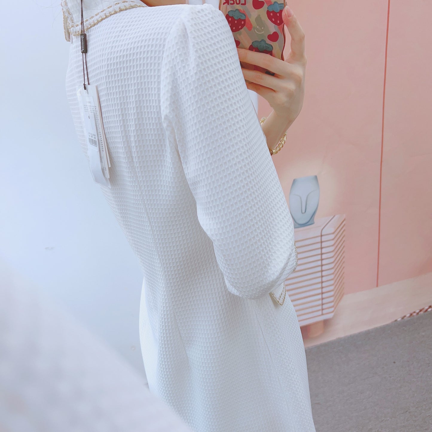 Dame Elegant Blazer-Kjole med struktureret design og smykkeknapdetaljer Stilla